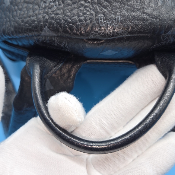 MCM Black and Gold Studded Backpack - Picture 9 of 16